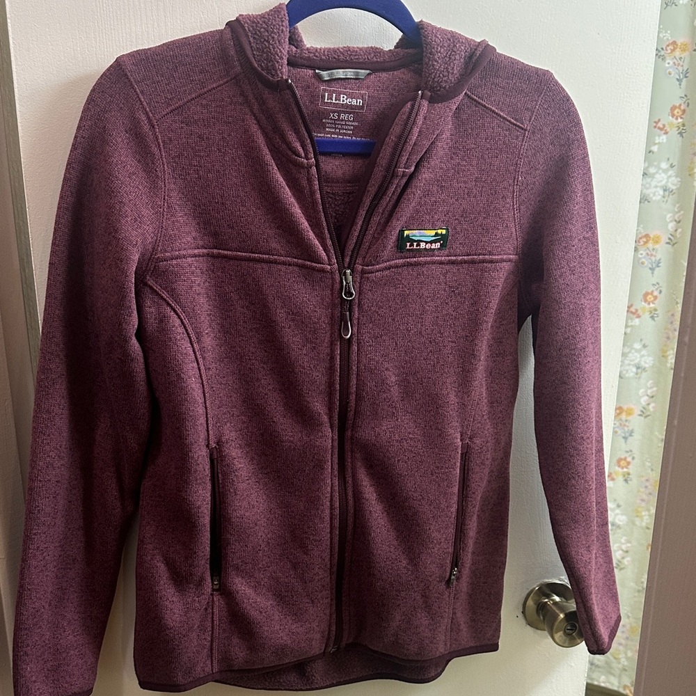 L.L. Bean Burgundy Hooded Jacket
